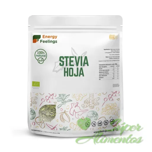 Stevia hoja seca ecológica de Energy Feelings. Poderoso edulcorante