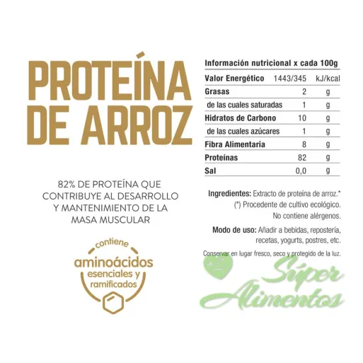 Comprar proteìna vegetal de arroz ecológica a GRANEL