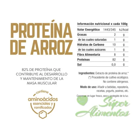 Comprar proteìna vegetal de arroz ecológica a GRANEL