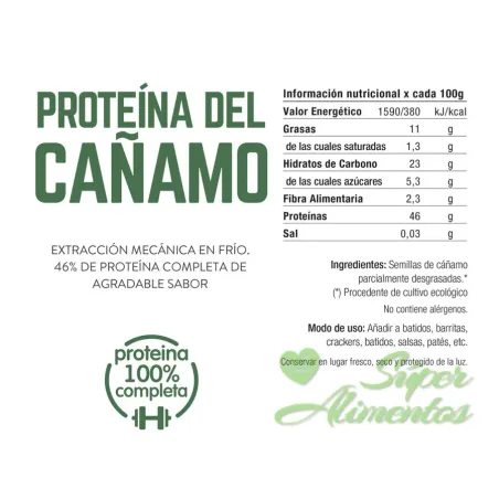 Venta de proteina de cañamo ecológica a granel. Proteina vegana