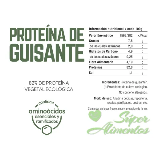 Comprar proteína de guisante ecológica. a granel. Superalimento vegano