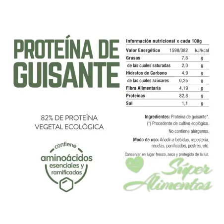 Comprar proteína de guisante ecológica. a granel. Superalimento vegano