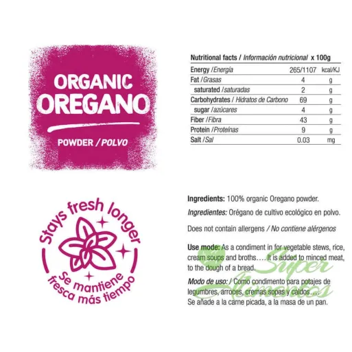 comprar oregano en polvo ecológico a granel.