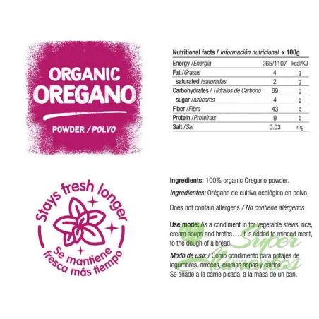 comprar oregano en polvo ecológico a granel.