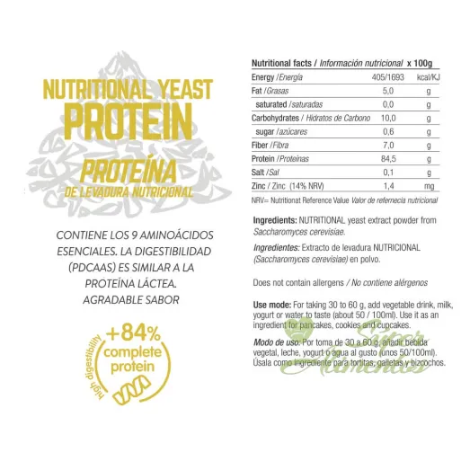Comprar proteína de levadura nutricional a GRANEL con un 85% de proteína vegetal.
