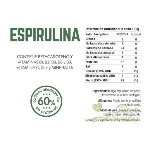 Comprar spirulina a granel ecologica libre de alérgicos. Energy Feelings