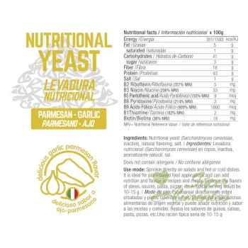 Comprar levadura nutricional a GRANEL con sabor a ajo y queso, rica en proteina  (42%) y Vitaminas del grupo B