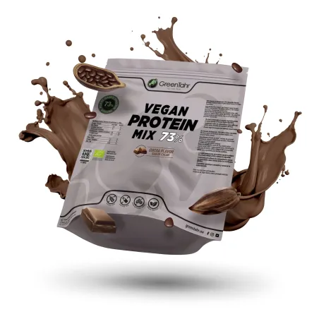 Comprar proteína vegana ecológica y cruda a base de proteínas de arroz, guisante y cáñamo con sabor cacao