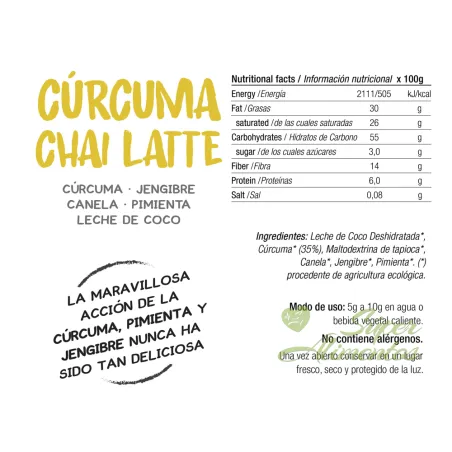 Comprar batido chai latte a granel y ecológico