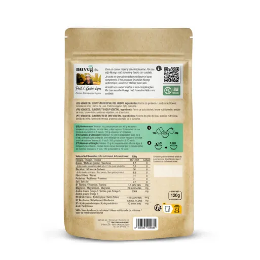 Comprar huevo vegano de nuveg. Comprar preparado alimenticio sustituto del huevo de gallina.