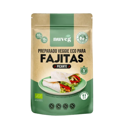 Comprar relleno para burritos veganos nuveg. A base de proteína vegetal texturizada nuveg