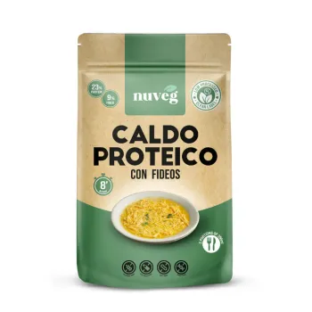 Comprar caldo proteico vegano CON FIDEOS a base de levadura nutricional, marca NUVEG