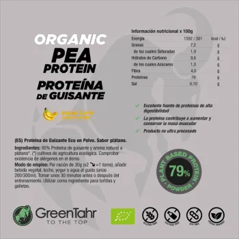 Comprar proteína de guisante ecológica sabor banana a granel