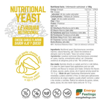 Comprar levadura nutricional a GRANEL con sabor a ajo y queso, rica en proteina  (42%) y Vitaminas del grupo B