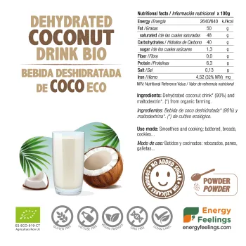 Comprar leche de coco deshidratada ecológica a granel