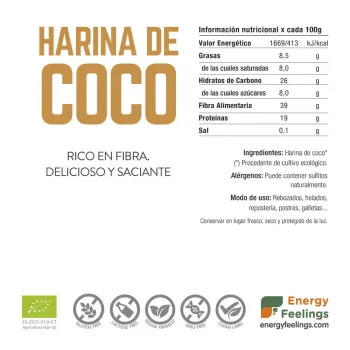 Comprar azúcar de coco ecológico a granel. Superalimento de Energy Feelings