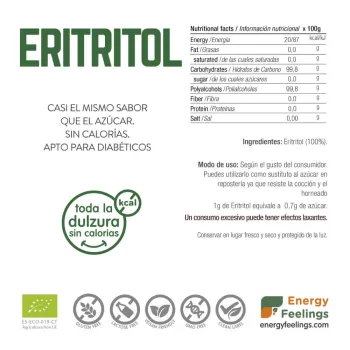comprar eritritol ecológico a granel, edulcorante en polvo