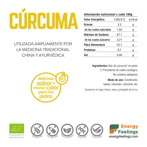 Comprar cúrcuma ecológica en polvo Energy Feelings
