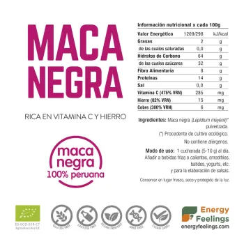 Comprar maca negra a granel ecológica. Superalimento de Energy Feelings.