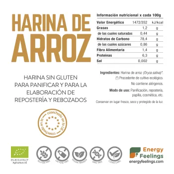 Comprar harina de arroz eco a granel de  Energy Feelings