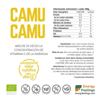 Comprar camu camu ecológico a granel de Energy Feelings. Rico en vitamina C.