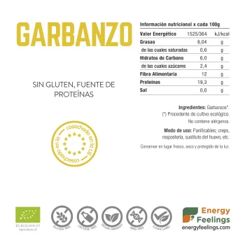 Comprar harina de garbanzo ecológica a granel de energy feelings
