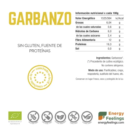 Comprar harina de garbanzo ecológica a granel de energy feelings