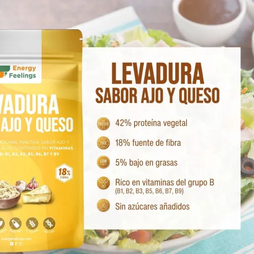 Comprar levadura nutricional a GRANEL con sabor a ajo y queso, rica en proteina (42%) y Vitaminas del grupo B Comprar levadura nutricional a GRANEL con sabor a ajo y queso, rica en proteina (42%) y Vitaminas del grupo B