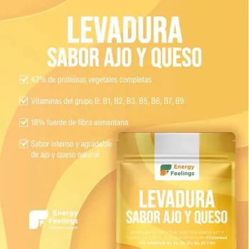 Comprar levadura nutricional a GRANEL con sabor a ajo y queso, rica en proteina  (42%) y Vitaminas del grupo B