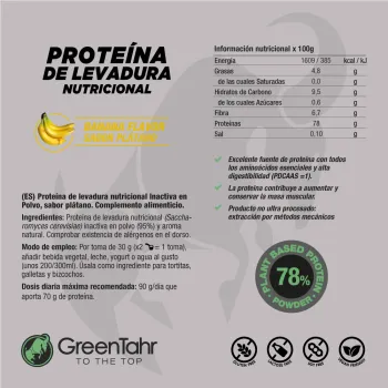 Comprar proteína de levadura nutricional con un 78% de proteína vegetal sabor banana