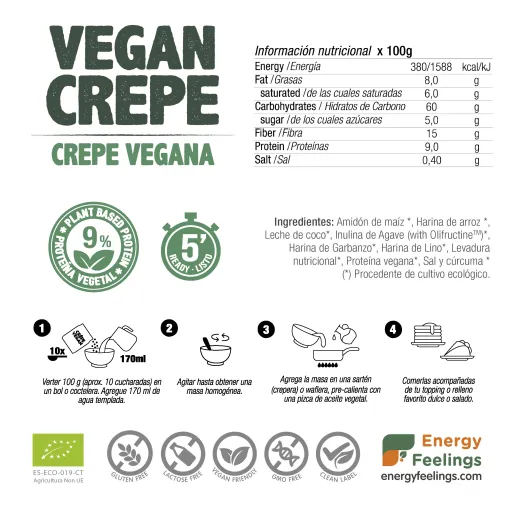 Comprar preparado alimenticio para hacer crepes veganos A GRANEL de Energy Feelings Comprar preparado alimenticio para hacer crepes veganos A GRANEL de Energy Feelings